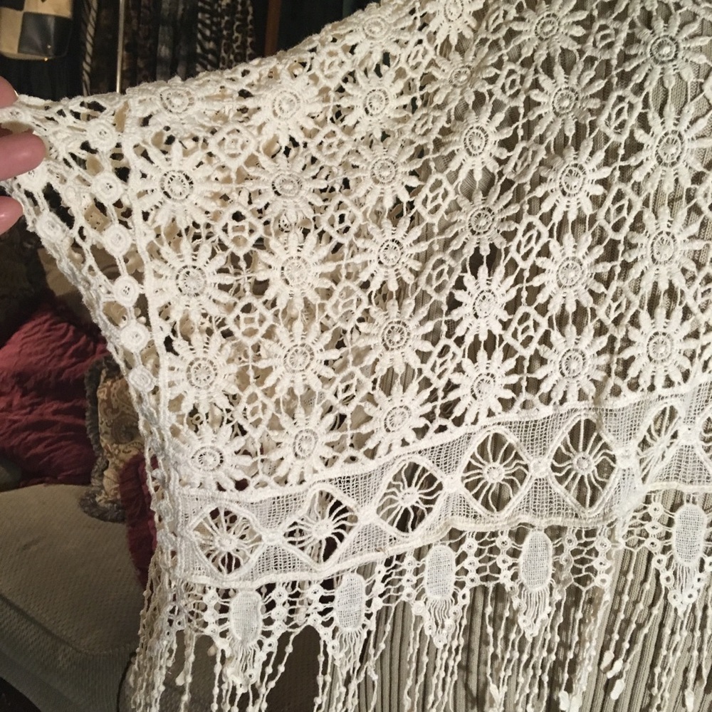 Natural Cotton Poncho Summery Sweet Beautiful - Picture 5 of 6